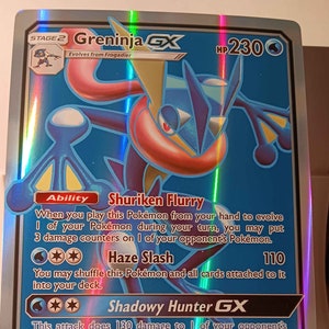 Greninja GX - Full Art Jumbo - 120/131 / Ultra Rare - Perfect Gift for Poke fans - NOT real just for show - Proxy NOT replica