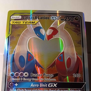 Latias & Latios GX - 170/181 Ultra Rare - Team Up - Full Art Jumbo - Perfect Gift for Poke fans - NOT real just for show-Proxy NOT replica