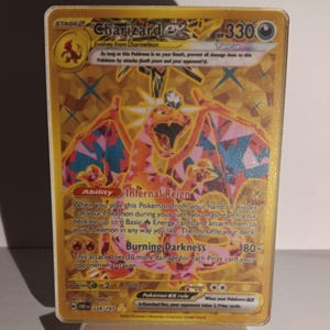 ACRYLIC Charizard - Obsidian Flames - #228 - Perfect Gift for any Poke fan - This is an Acrylic Card - Thick Plastic Card - DIY Keychain