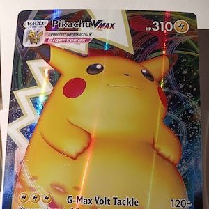 Pikachu VMAX - 044/185 SWSH04 Vivid Voltage - Full Art Jumbo - Perfect Gift for Poke fans - NOT real just for show - Proxy NOT replica