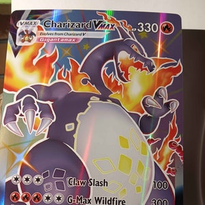 Charizard VMAX - SV107/SV122 Shining Fates - Full Art Jumbo - Perfect Gift for Poke fans - NOT real just for show - Proxy NOT replica