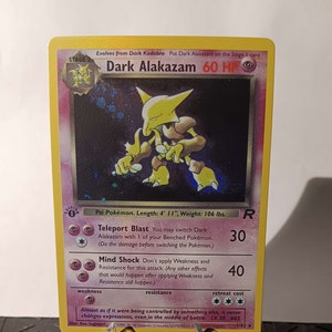 Dark Alakazam Team Rocket 1st Edition-Perfect Gift for kids or Poke fans - NOT real just for show - Proxy NOT replica - Might NOT be perfect