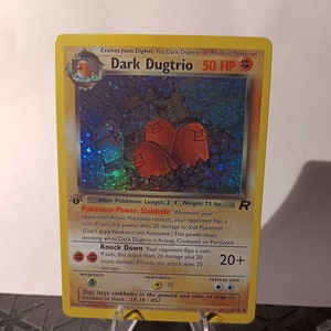 Dark Dugtrio Team Rocket 1st Edition-Perfect Gift for kids or Poke fans - NOT real just for show - Proxy NOT replica - Might NOT be perfect