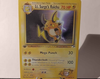 Lt. Surge's Raichu Gym Heroes 1st Edition-perfect Gift for Kids or Poke  Fans-not Real Just for Show-proxy NOT Replica-might NOT Be Perfect - Etsy