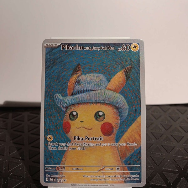 Pikachu with Grey Felt Hat - SV: Scarlet & Violet Promo Cards - Perfect Gift for Poke fans - NOT real just for show - Proxy NOT replica