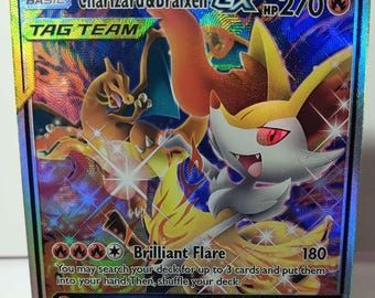 Charizard & Braixen GX - Textured - SM230 Promo - Gift for Poke fans - NOT real just for show - Proxy NOT replica