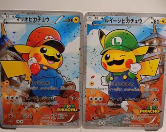 Pikachu Mario & Pikachu Luigi Promo XY - Lot 4 Cards Pikachu Mario & Pikachu Luigi Promo XY - Lot 4 Cards