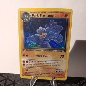 Dark Machamp Team Rocket 1st Edition-Perfect Gift for kids or Poke fans - NOT real just for show - Proxy NOT replica-Might NOT be perfect