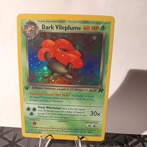 Dark Vileplume Team Rocket 1st Edition-Perfect Gift for kids or Poke fans - NOT real just for show - Proxy NOT replica-Might NOT be perfect