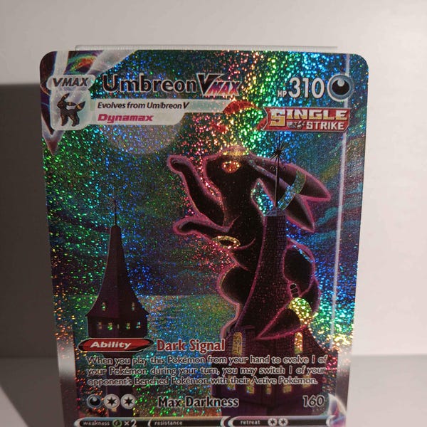 Umbreon VMax Evolving Skies 215/203/Secret Rare -Perfect Gift for any Poke fan-NOT real just for show-Proxy NOT replica-Might NOT be perfect