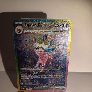 English Espeon ex - 155/131 - SV: Prismatic Evolutions - Textured - Perfect Gift for any Poke fan-NOT real just for show - Proxy NOT replica