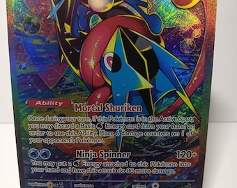 Mega Greninja ex - Textured - Chaos Rising - 116/086 / SRI - Perfect Gift for Poke fans - NOT real just for show - Proxy NOT replica