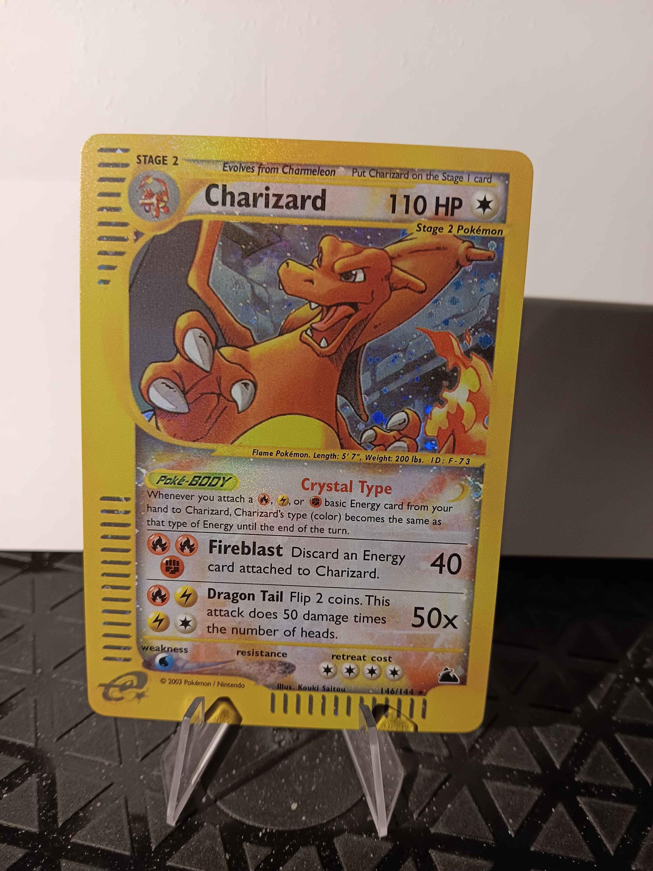 Charizard - Skyridge (SK) - 146/144 / Secret Rare - Perfect Gift for Poke  fans - NOT real just for show - Proxy NOT replica