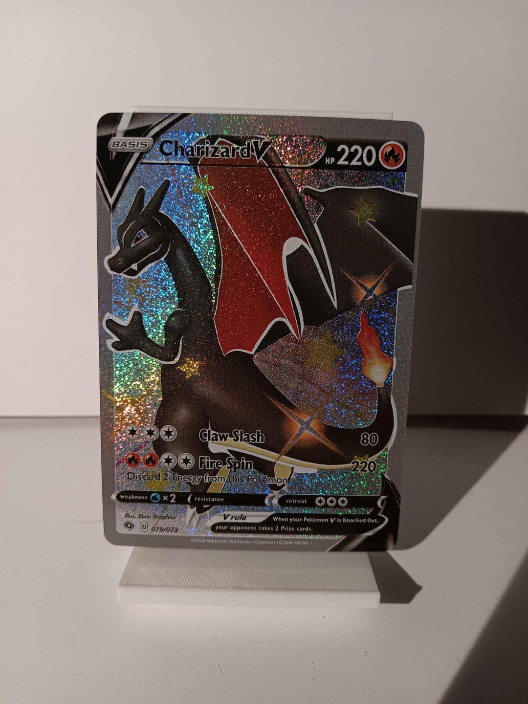 shiny charizard v pokemon card Charizard V (secret) - Glitter Foil - Perfect Gift for Kids or Poke  Fans-not Real Just for Show-proxy NOT Replica-might NOT Be Perfect