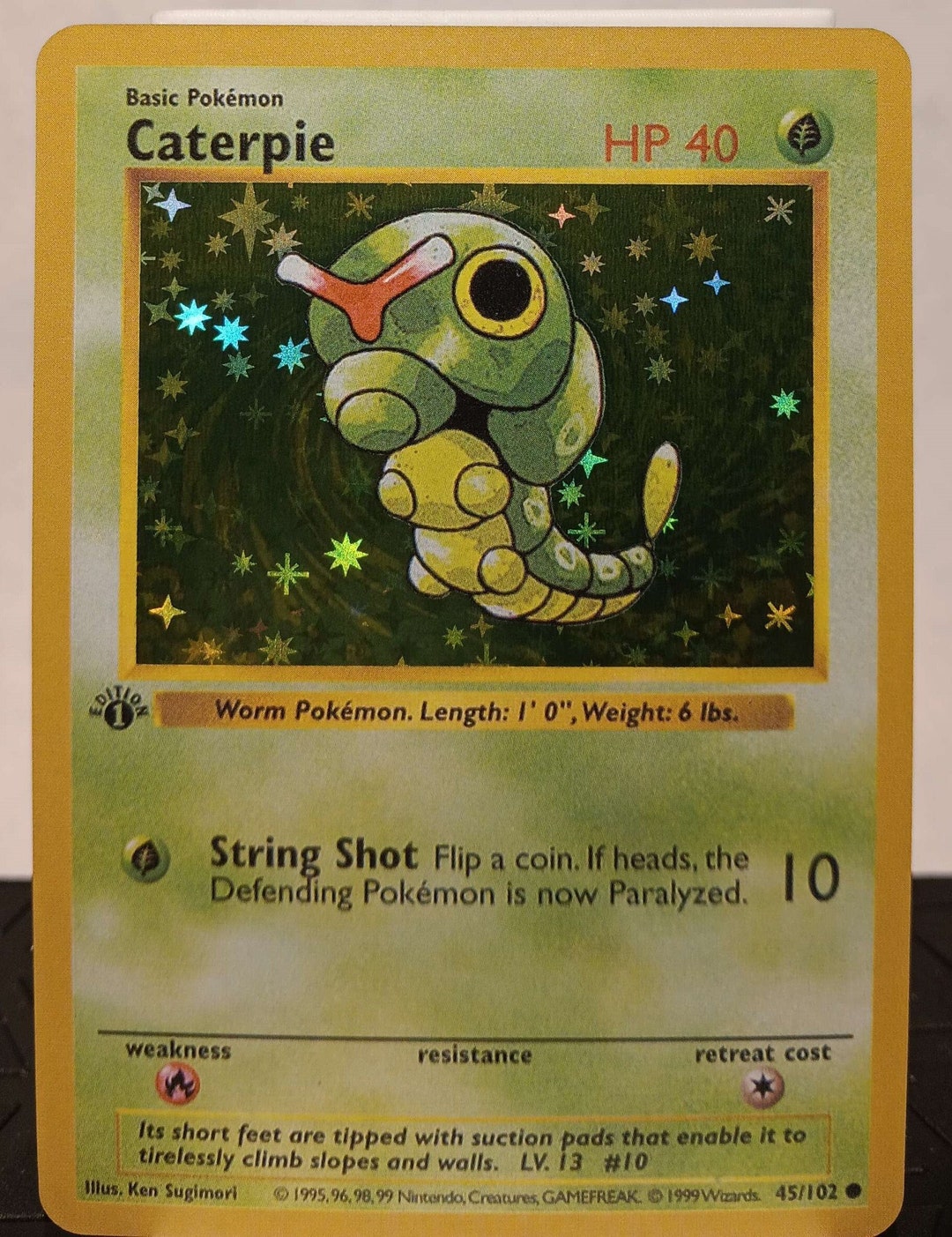 英語版　Caterpie 1st Edition shadowless Base Set 1st Edition Shadowless Caterpie Pokemon Trading