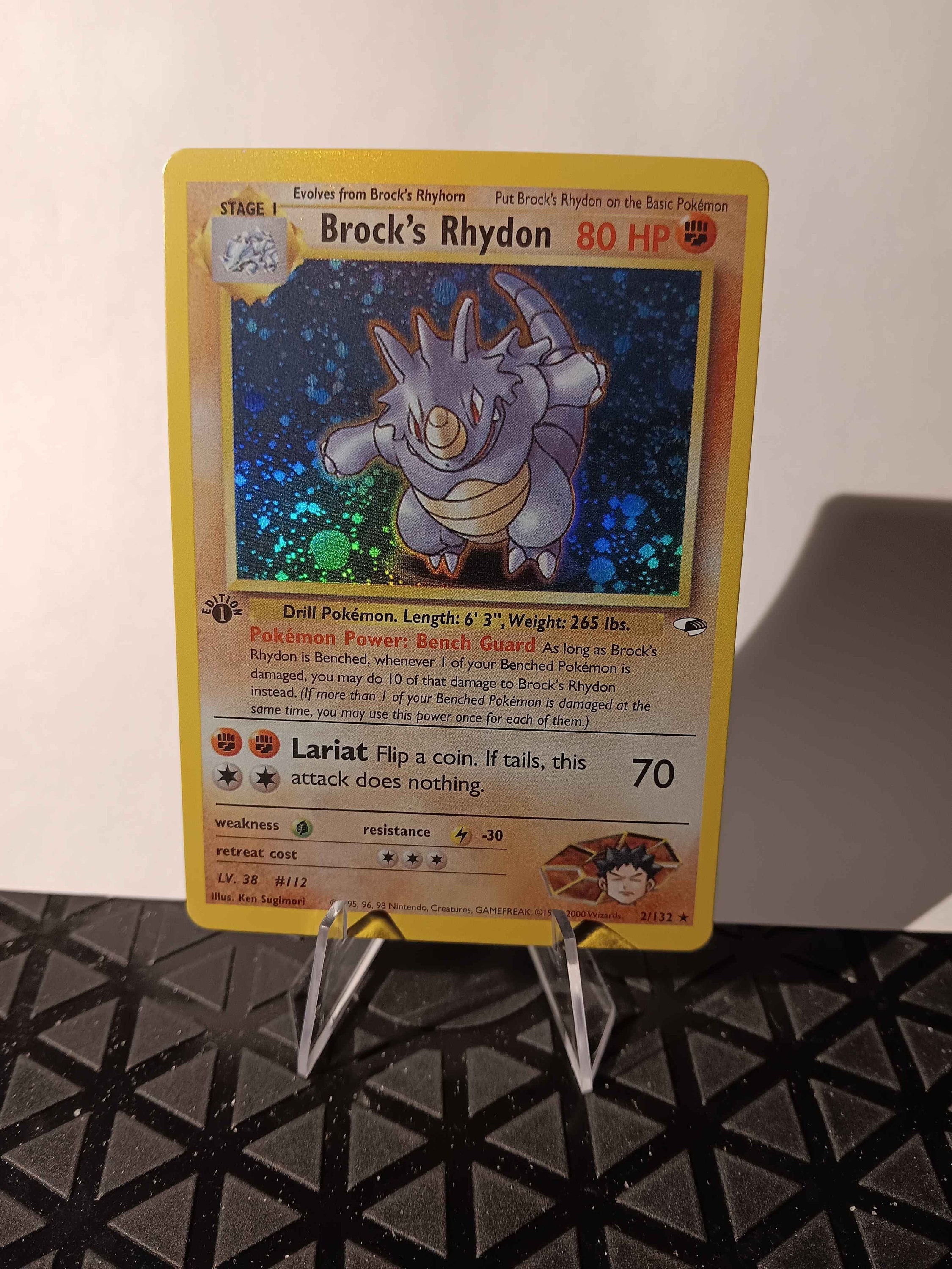 Brock's Rhydon Gym Heroes 1st Edition-perfect Gift for Kids or Poke  Fans-not Real Just for Show-proxy NOT Replica-might NOT Be Perfect - Etsy