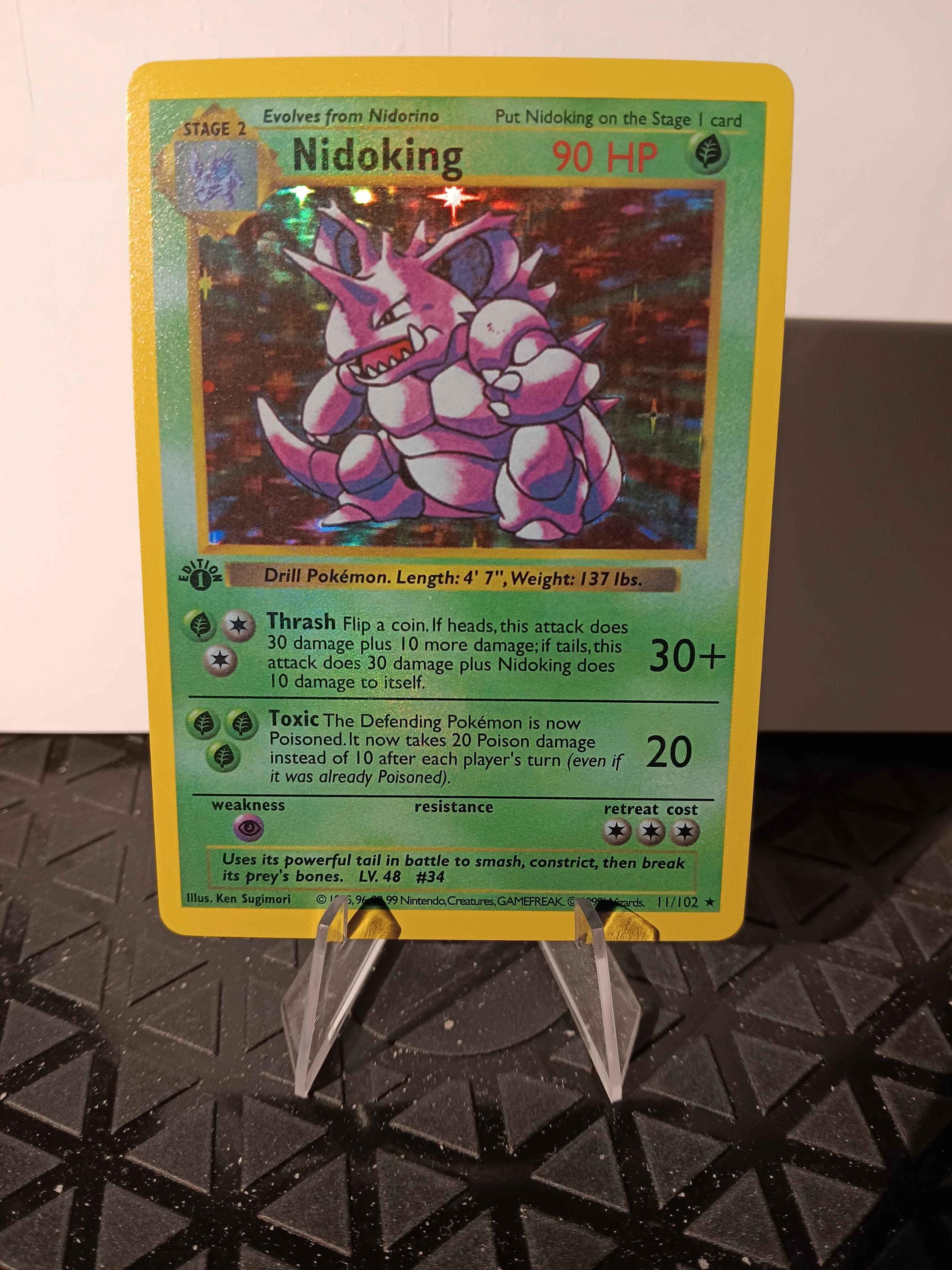 ニドキング　英語版　1st Nidoking Pokemon Holo Base Set No rarity 1st Edition 1996 Japanese