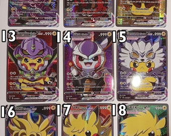 pokemon cosplay pikachu cards 55x Full Set of Cosplay Pikachu's Pokemon V Cosplay Foil Cards - Perfect Gift for Poke Fans - NOT Real Just for Show - Proxy NOT Replica