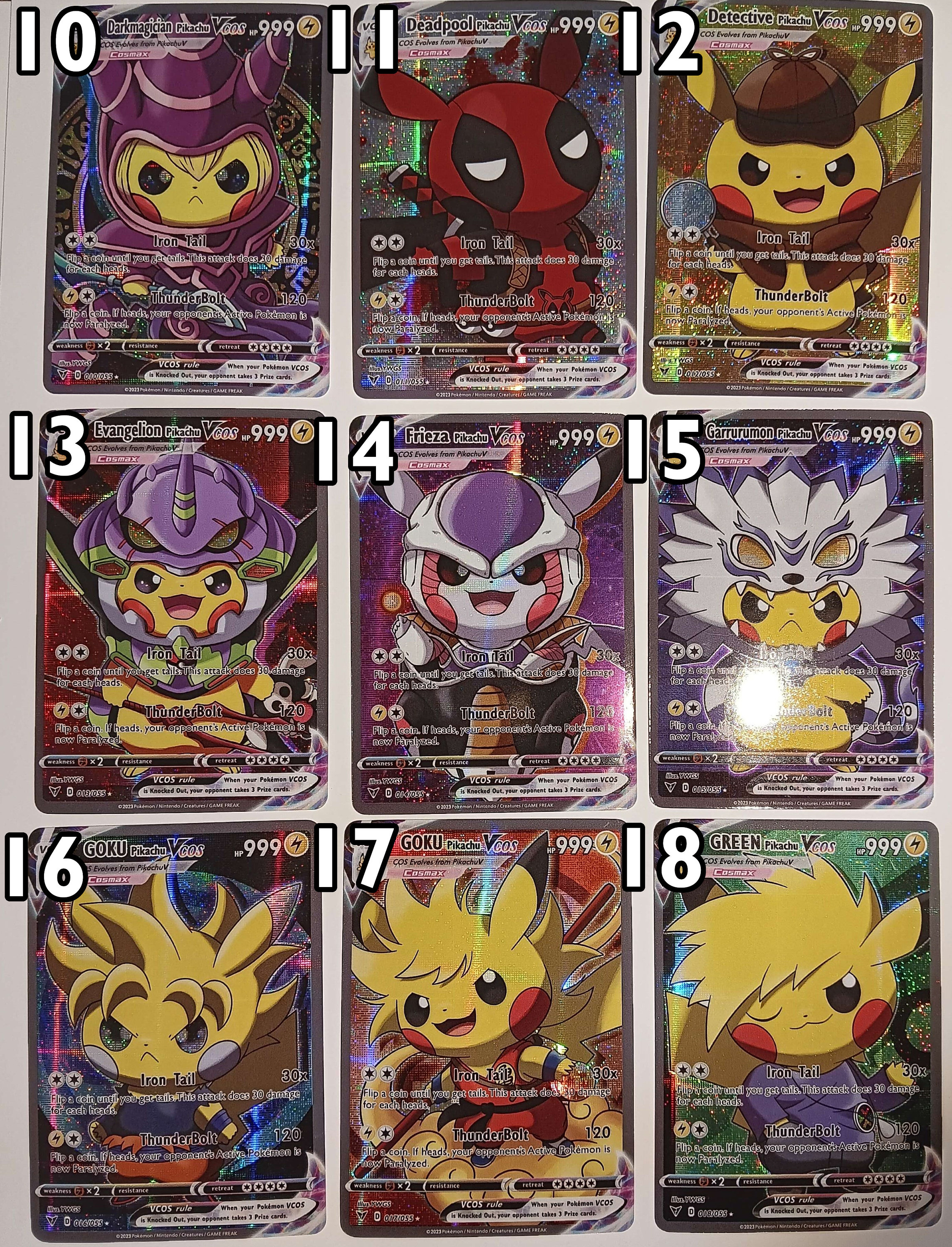 Cosplay Pikachu's Full Art Pokemon V Cosplay Foil Cards - Perfect Gift for  Poke Fans - NOT Real Just for Show - Proxy NOT Replica - Etsy