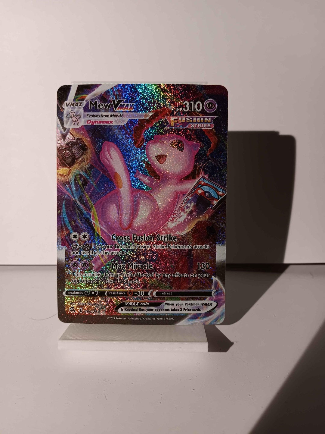 Mew VMAX Fusion Strike 269/264 Secret Rare Perfect Gift for Poke  Fans NOT Real Just for Show Proxy NOT Replica