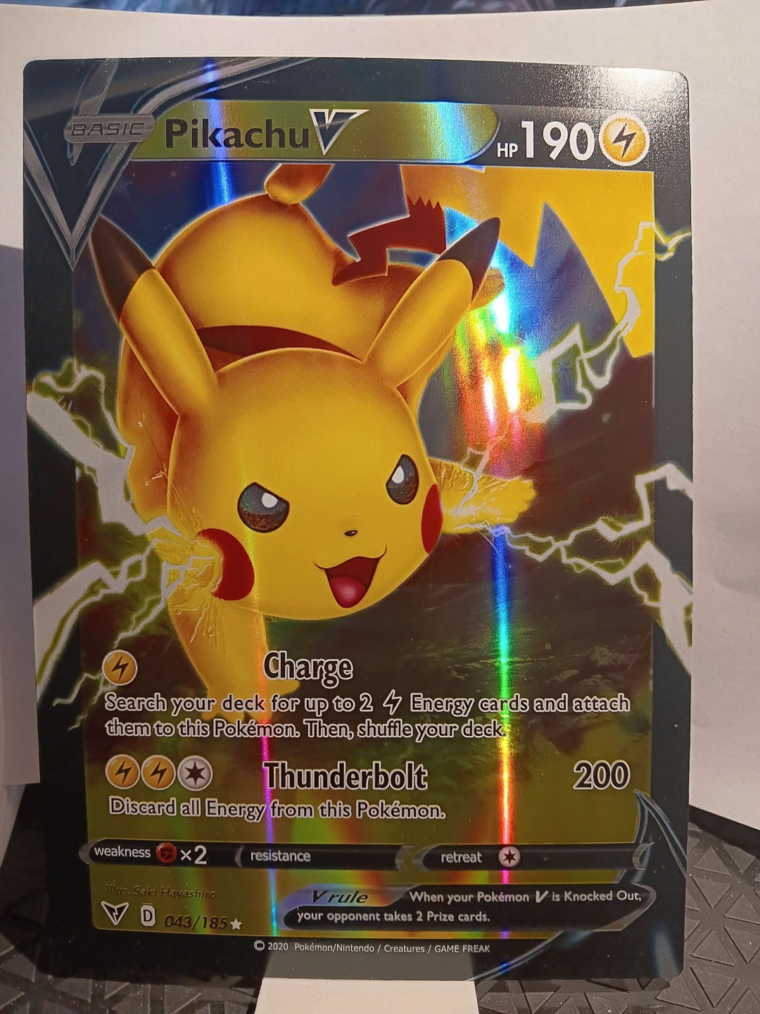Carte Pokemon Rare Pokemon TCG Card - Flying Pikachu V & VMAX Ultra Rare  (Celebrations Set) Near Mint Condition Flying Pikachu V Pokmon TCG Cards