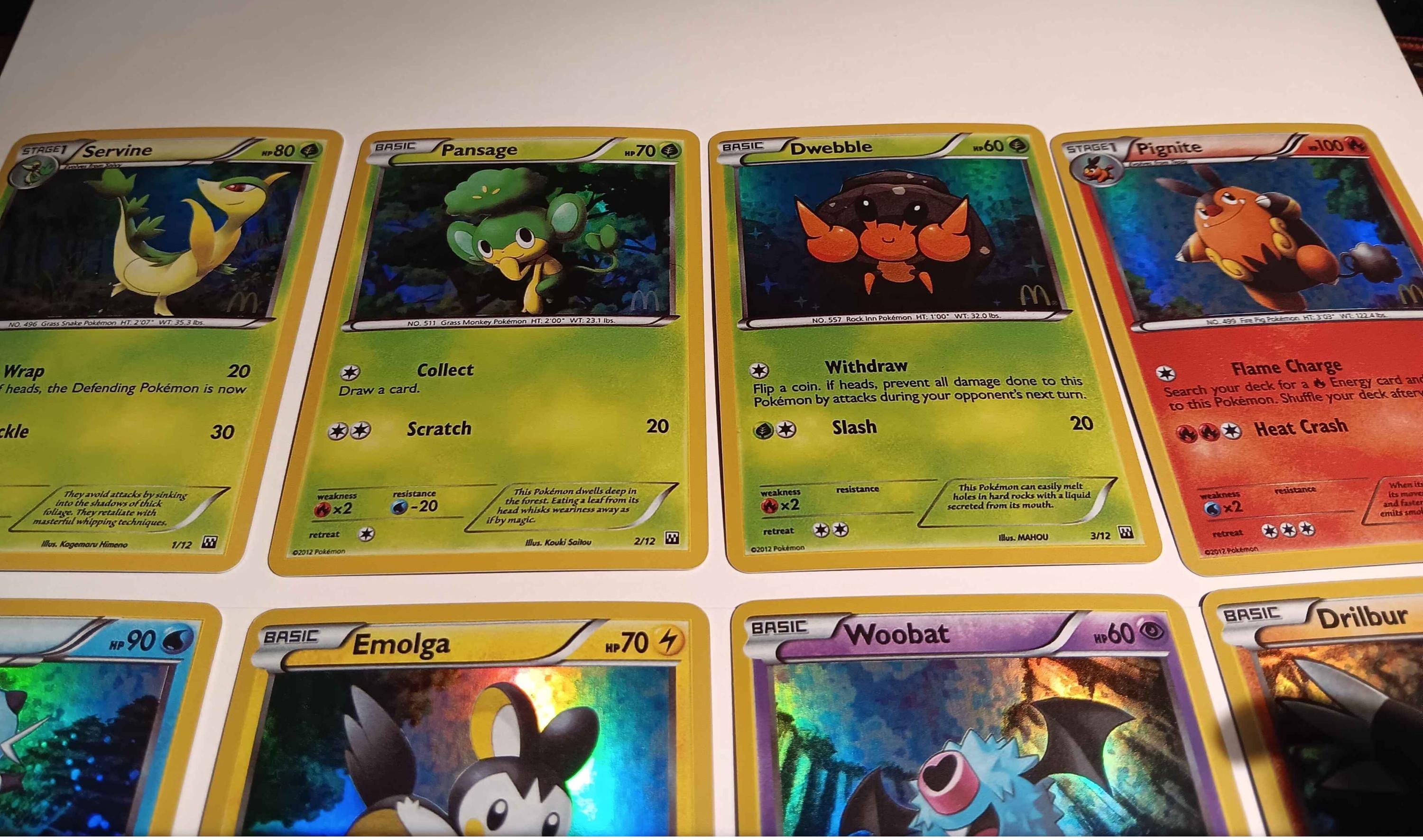 2012 mcdonalds pokemon cards 12x Mcdonald's 2012 Pokemon Promos - Full Set All 12 - Perfect Gift for  Poke Fans - NOT Real Just for Show - Proxy NOT Replica
