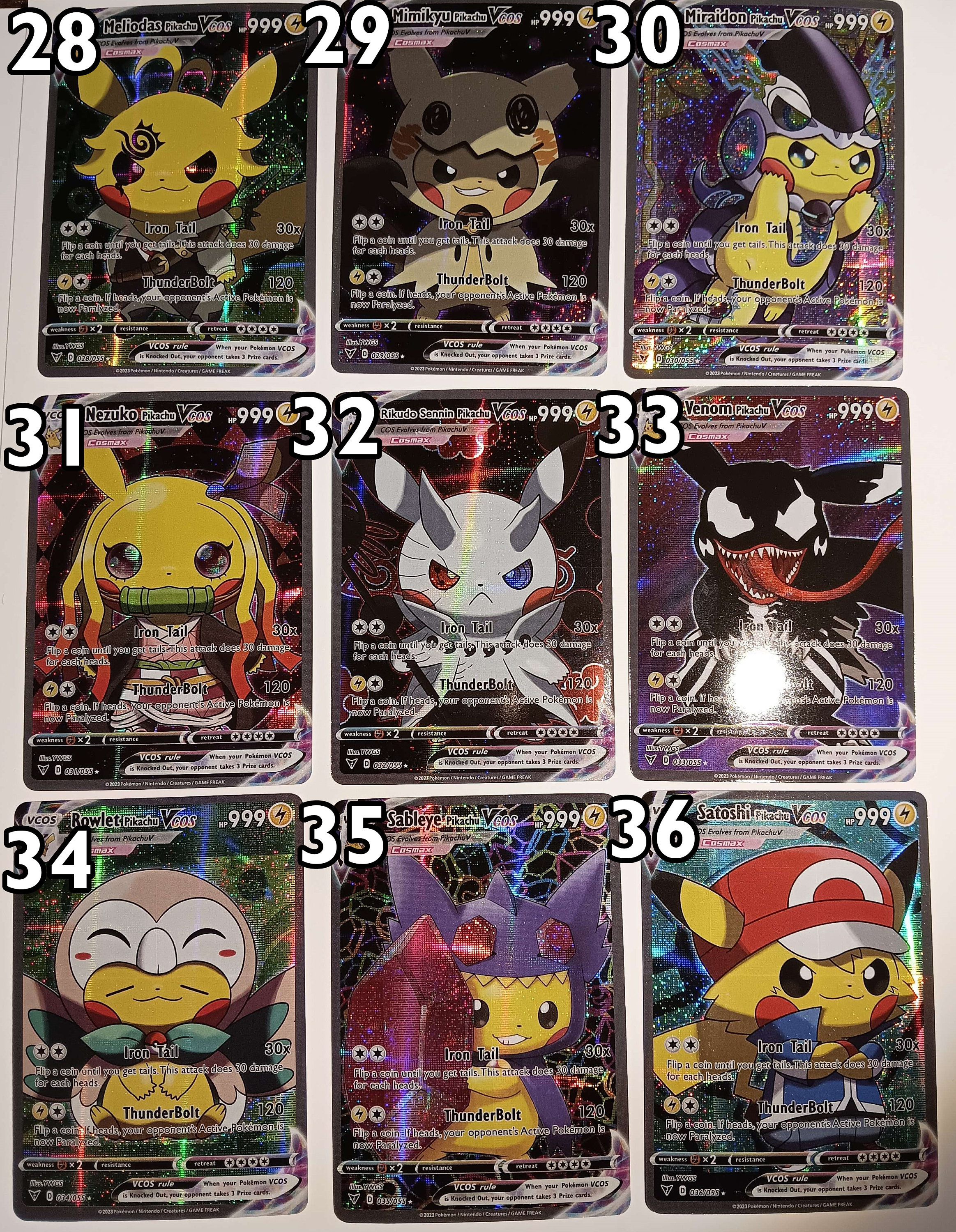 Cosplay Pikachu's Full Art Pokemon V Cosplay Foil Cards - Perfect Gift for  Poke Fans - NOT Real Just for Show - Proxy NOT Replica - Etsy