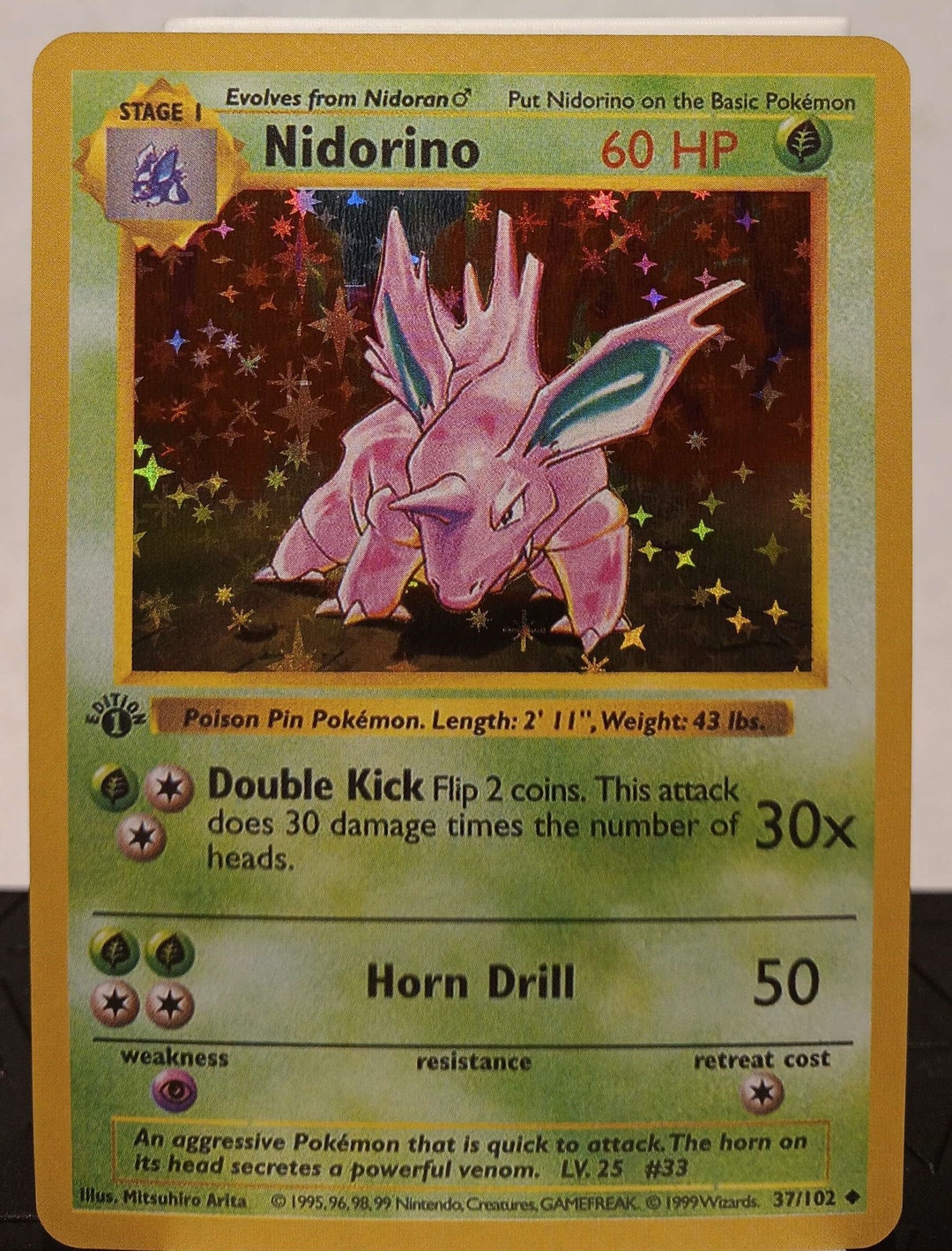 ポケモンカードゲーム Nidoran&Nidorino 1st edition shadow less Nidorino 1st Edition Shadowless Proxy - Perfect Gift for Kids or