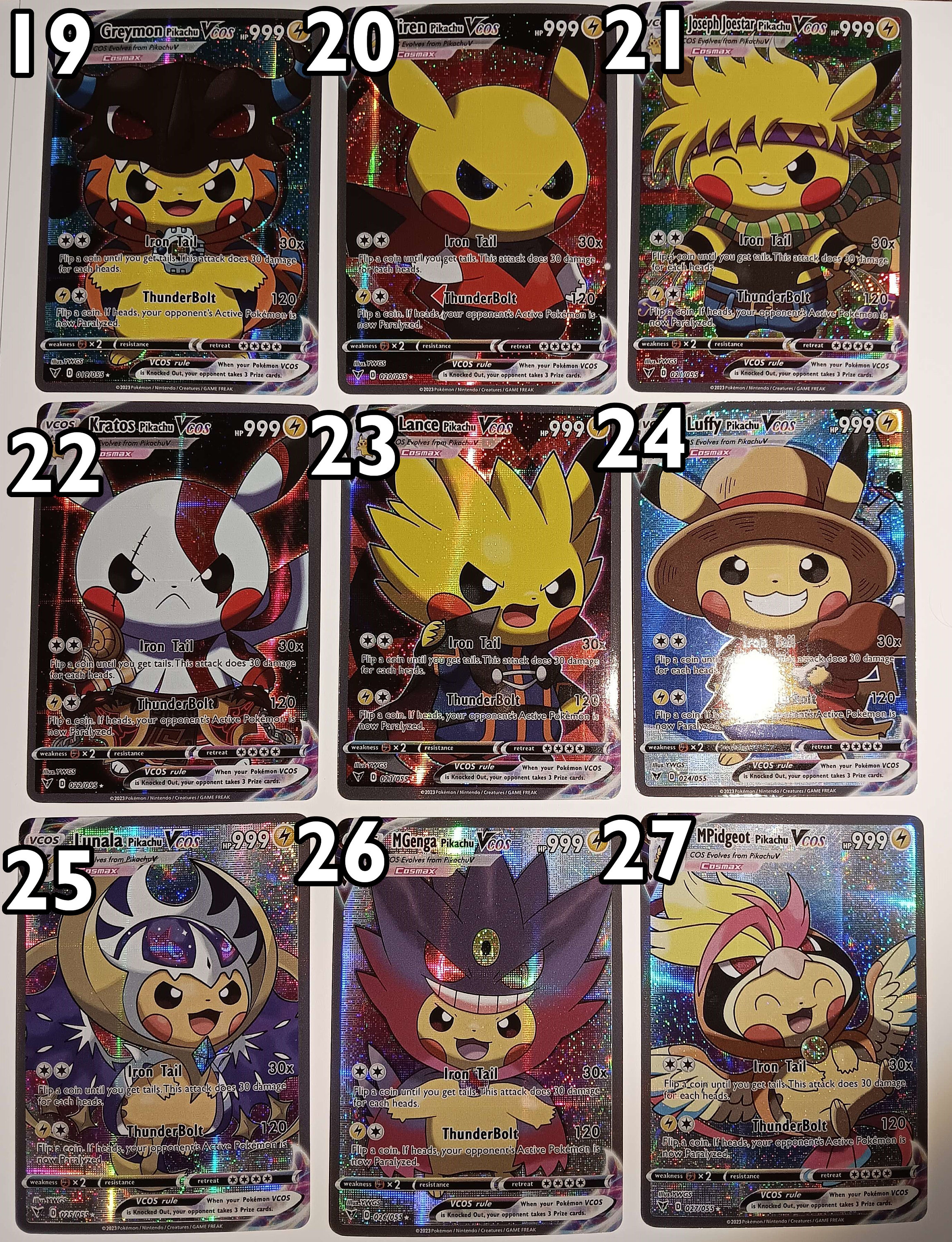 55x Full Set of Cosplay Pikachu's Pokemon V Cosplay Foil Cards - Perfect Gift for Poke Fans - NOT Real Just for Show - Proxy NOT Replica - Etsy 55x Full Set of Cosplay Pikachu's Pokemon V Cosplay Foil Cards - Perfect Gift for Poke Fans - NOT Real Just for Show - Proxy NOT Replica - Etsy