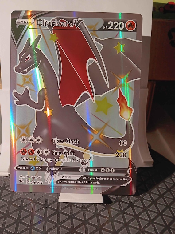 Charizard V Secret 79/73 - Champion's Path - Full Art Jumbo - Perfect Gift  for Poke Fans - NOT Real Just for Show - Proxy NOT Replica - Etsy