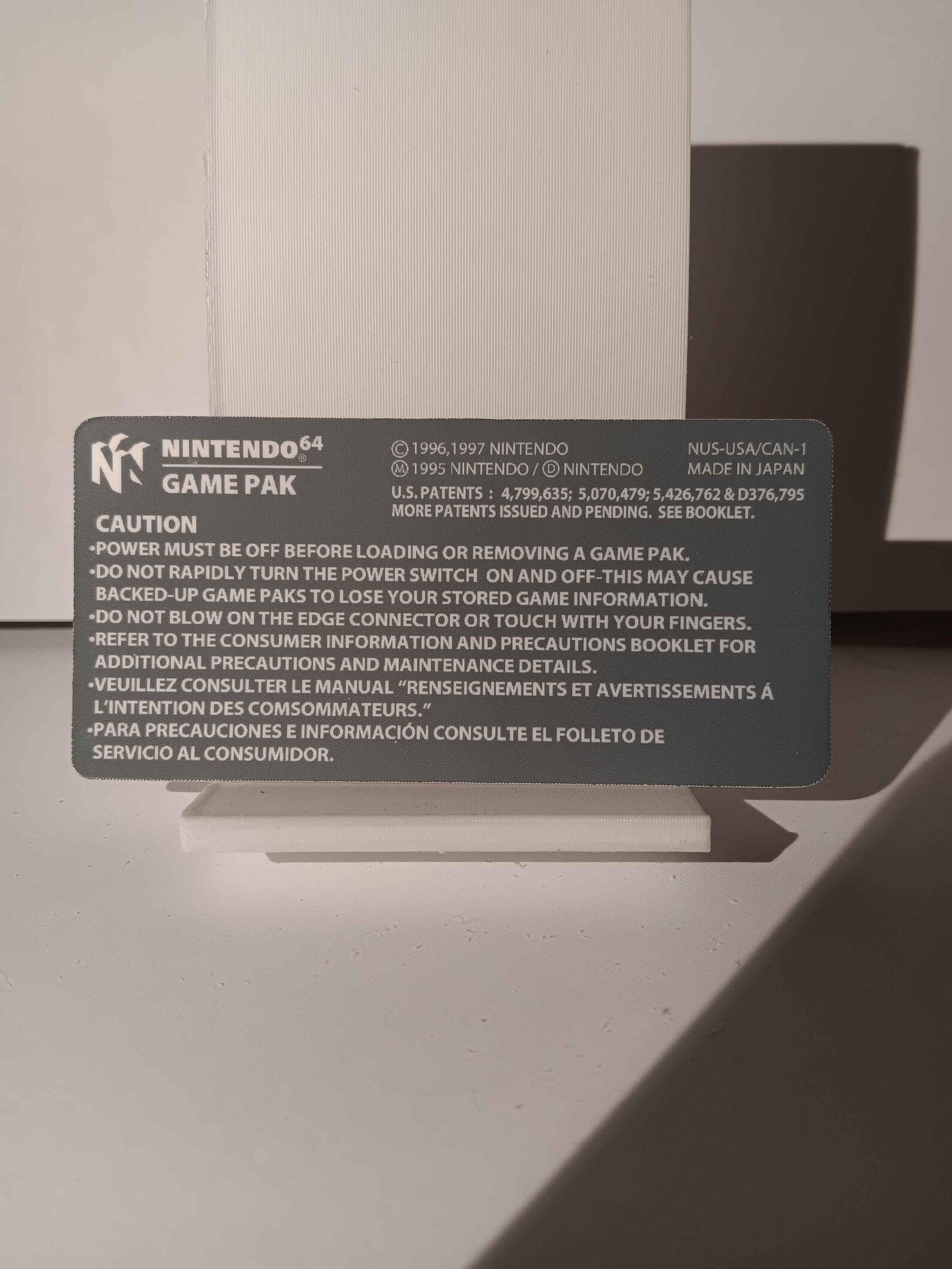 Nintendo 64 Back Label Sticker - N64 Cartridge Back Label Replacement ...