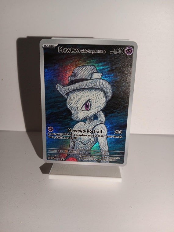 Mewtwo With Grey Felt Hat - Custom Foil Promo Card - Perfect Gift for Poke  Fans - NOT Real Just for Show - Proxy NOT Replica - Etsy