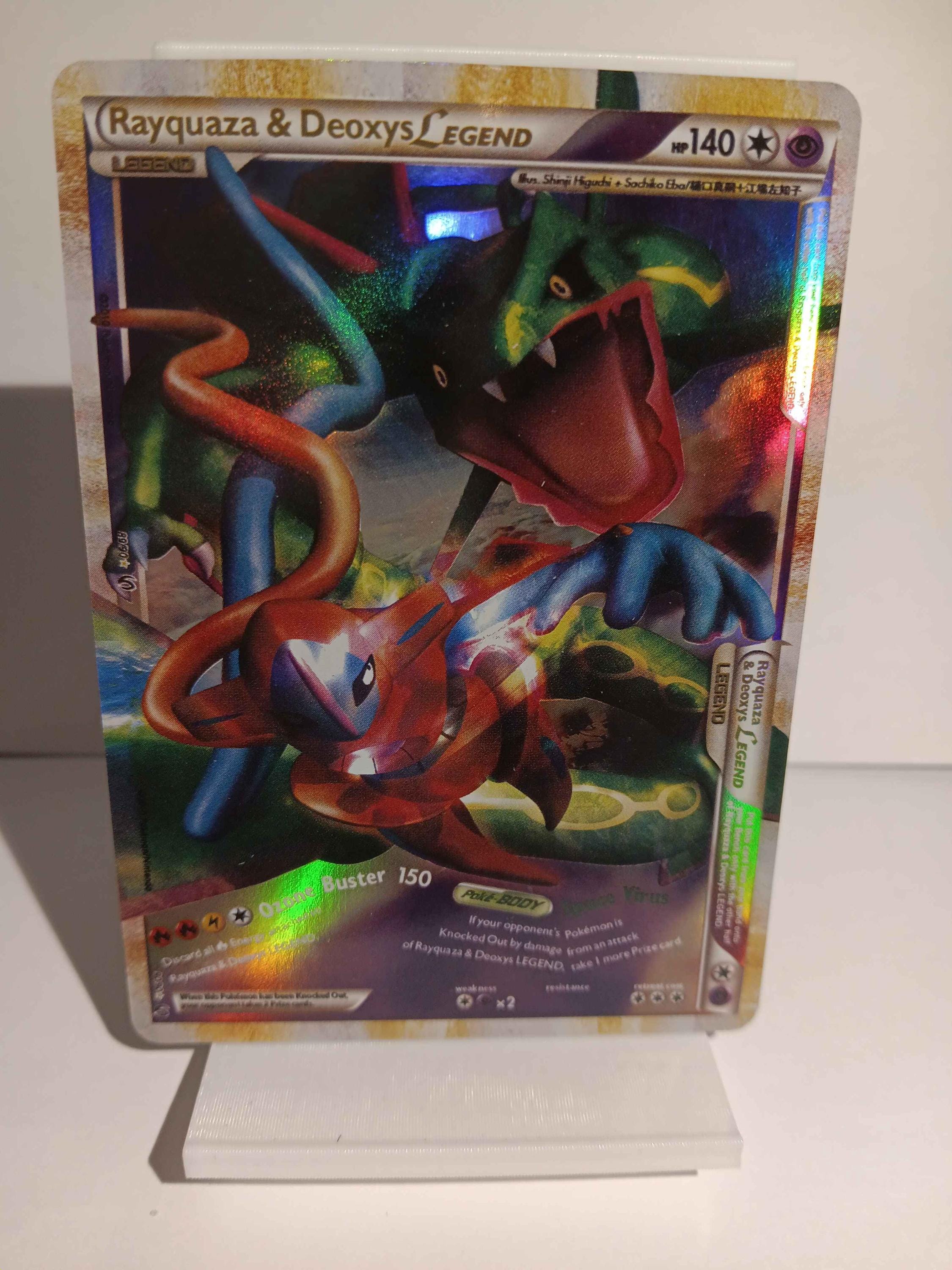 pokemon deoxys and rayquaza legend card & (Top) 89/90 PSA 8 Derpy Cards Ultra Rare Card Type Rayquaza & Deoxys LEGEND -