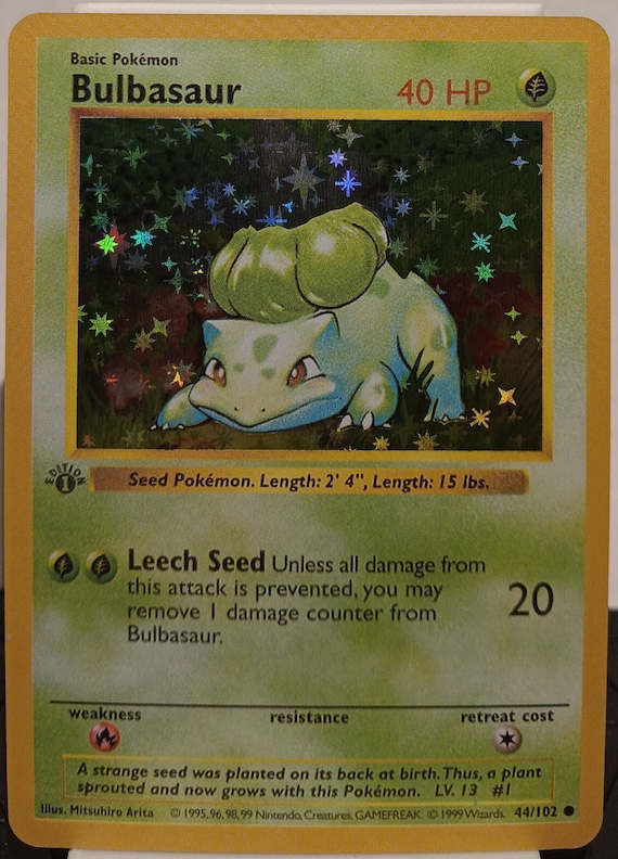 英語版初期　ポケモンカード　Balbasaur shadowless 1999 Pokemon Base Set 1st Edition Shadowless BULBASAUR | eBay