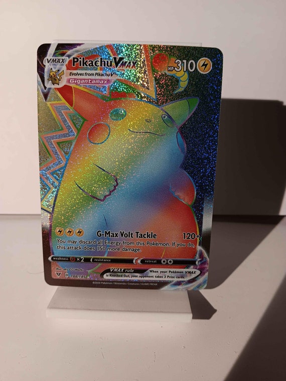 ♡n41♡ Unofficial Rainbow Pikachu Vmax 188/185 Full Art Plastic