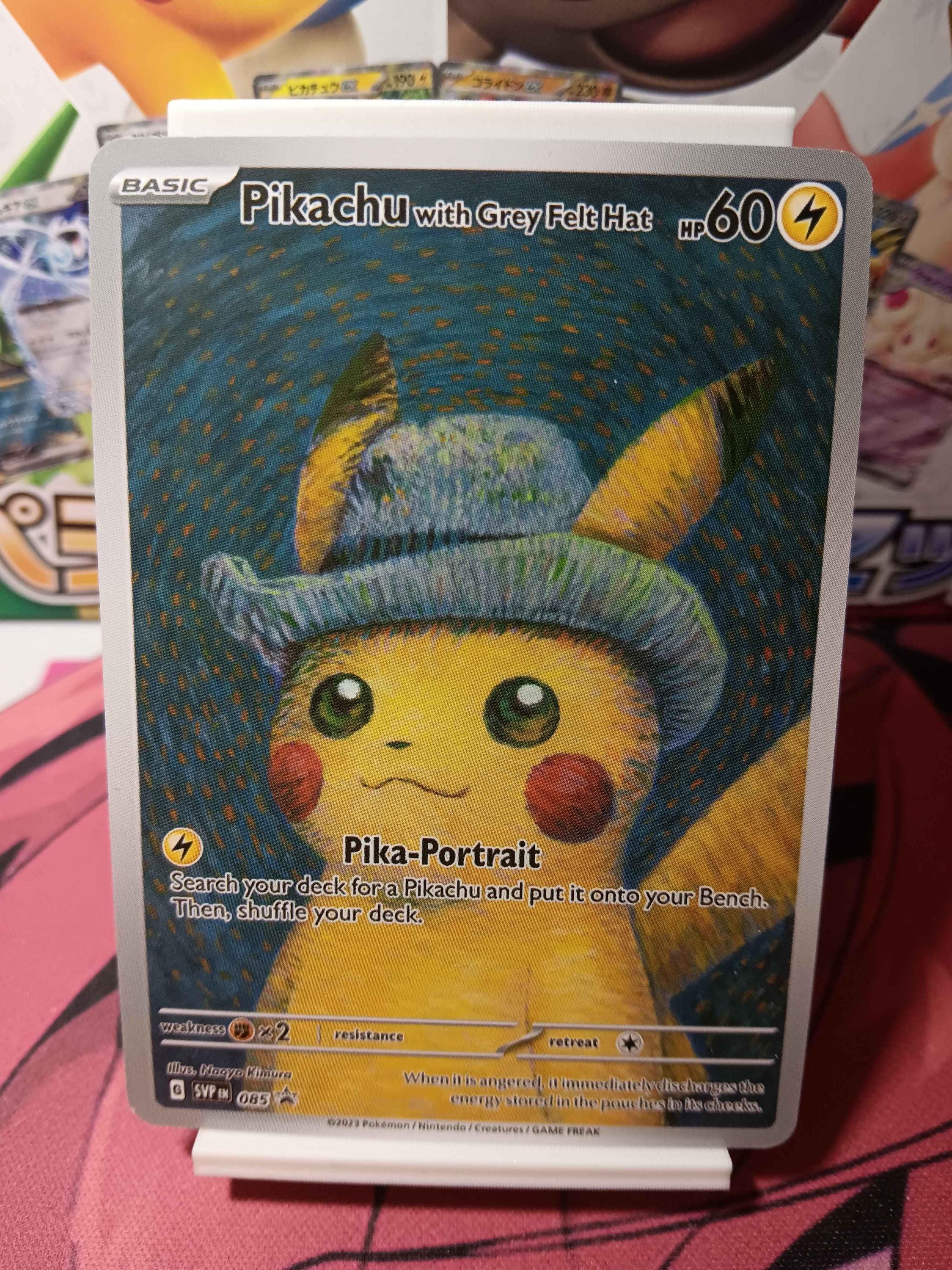 Pikachu Grey Felt Hat Promo - Gift for Poke Fans - NOT Real Just