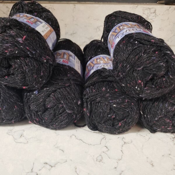 Tatamy Tweed Kraemer Yarns Destash - Cotton and Acrylic - Charcoal Tweed