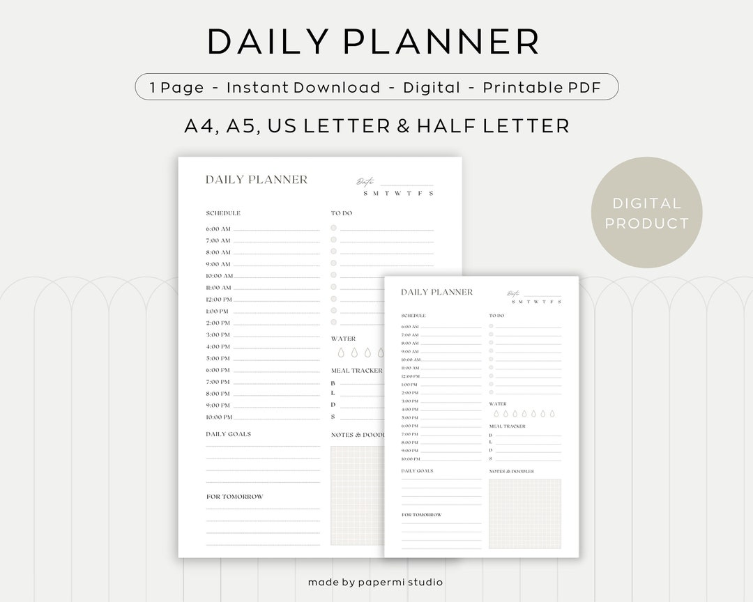 Daily Planner Printable Daily to Do List Productivity - Etsy