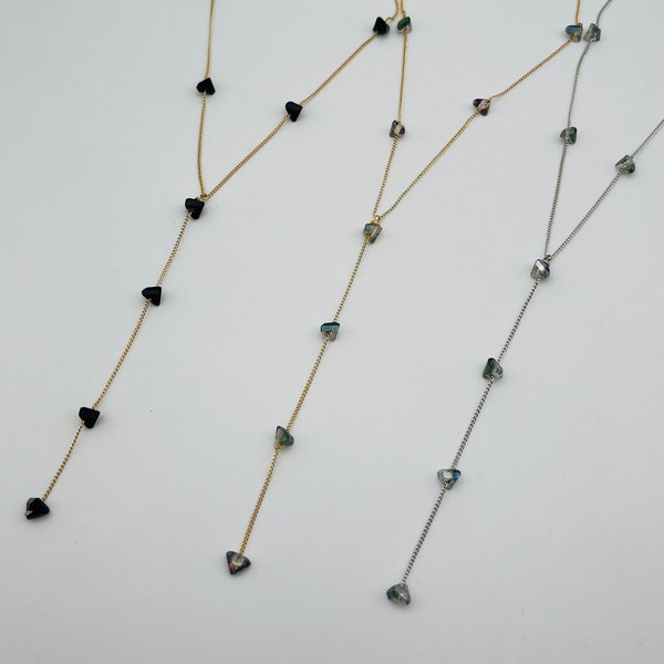 Natural Stone Lariat Necklaces, Timeless Sophistication, Perfect for Every Occasion, Jewelry with Gemstone , Dainty Jewelry , Y Necklace