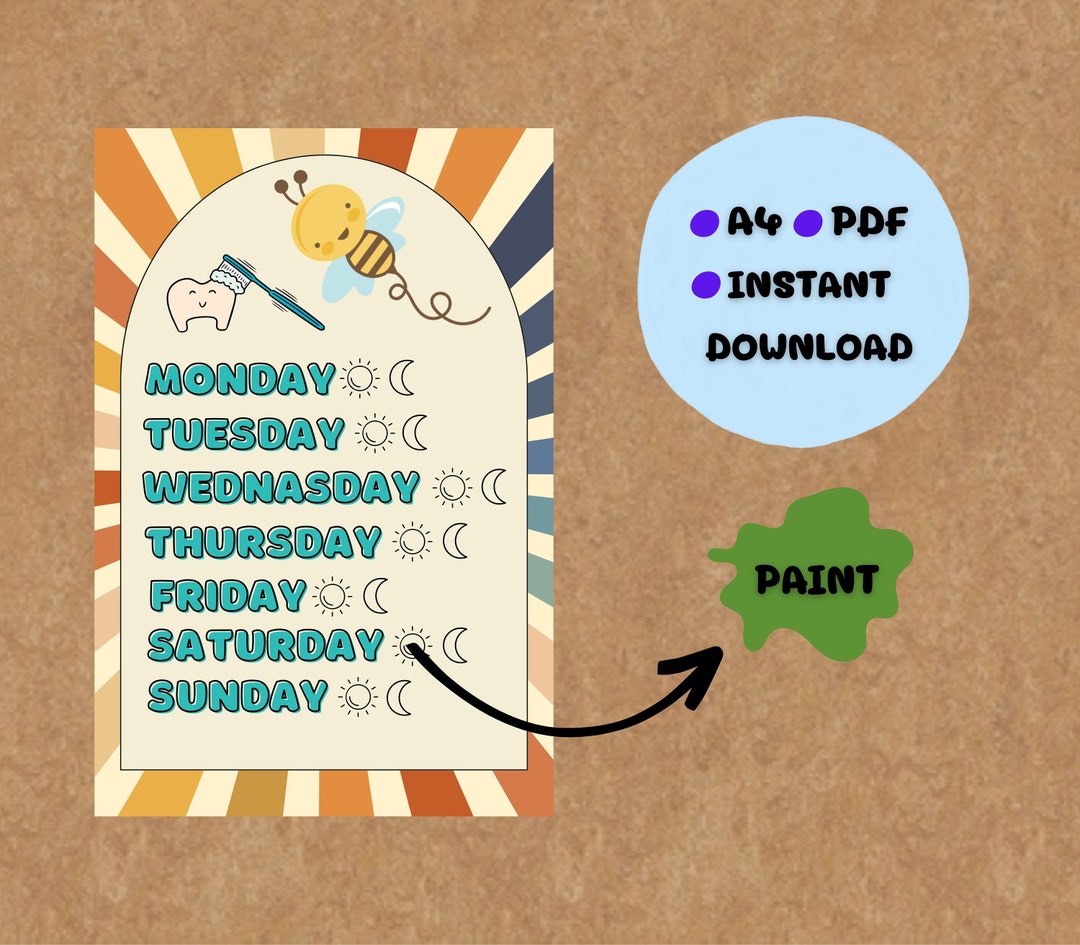 Brush Teeth Chart Brush Teeth Routine Brush My Teeth Etsy