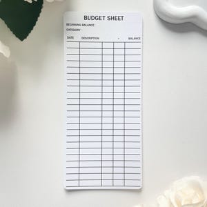 Foglio di bilancio A6 (set di 6) / Foglio di monitoraggio del bilancio fronte-retro per raccoglitore A6 / Angoli arrotondati