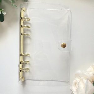 A6 Gold Ring Clear Binder