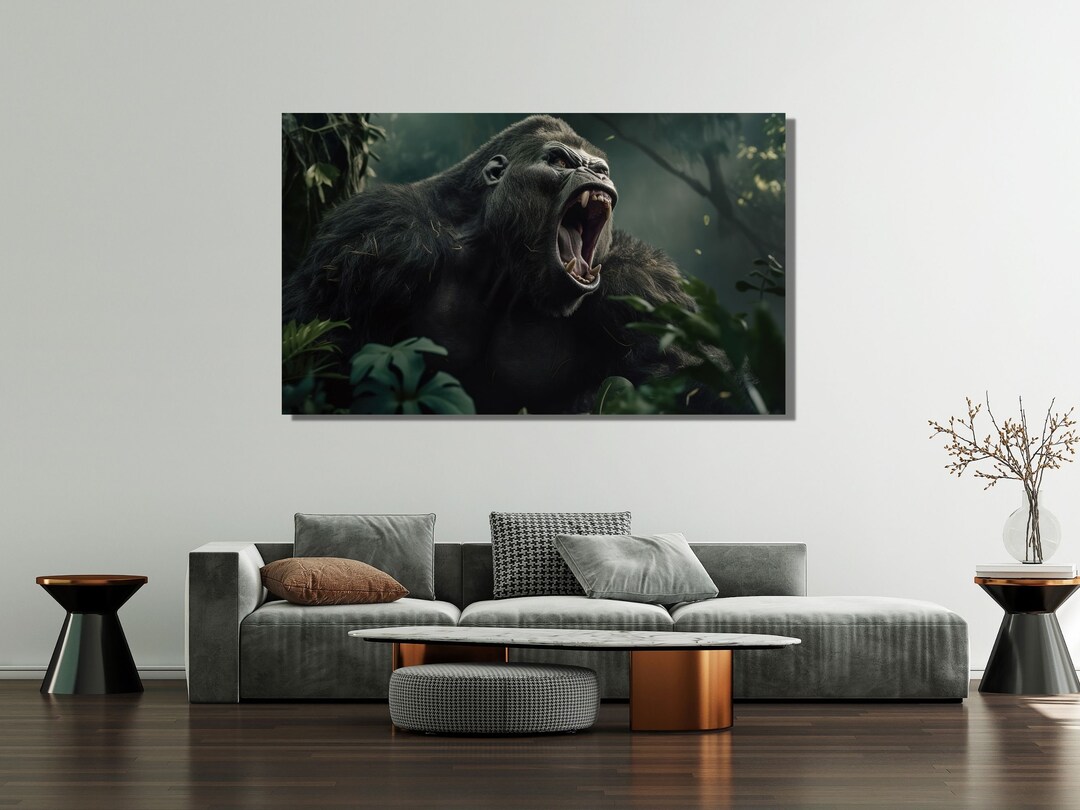 Tempered Glass Wall Art ,angry Gorilla Glass Wall Art, Monkey Wall Art