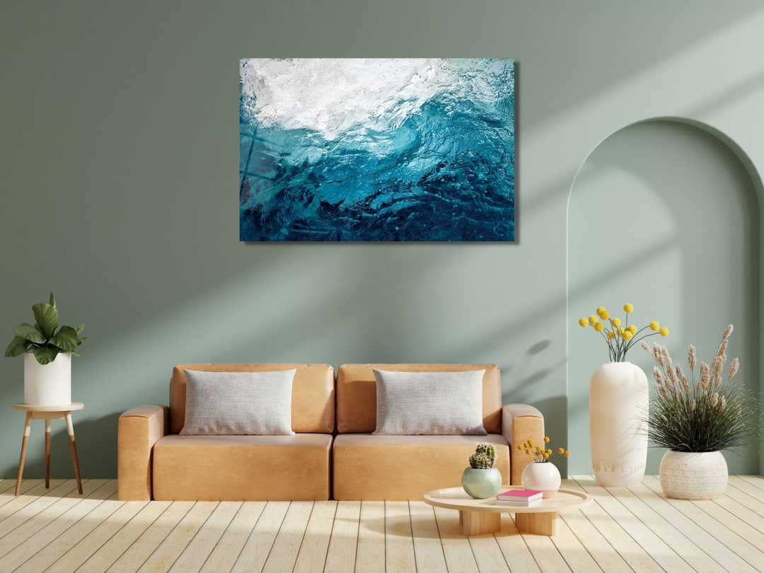 Tempered Glass Wall Painting Ocean Art Decor Large, Home&office Glass ...