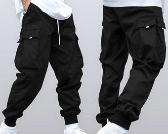 Hakama Cargo pants Japanese pants tactical pants Japanese streetwear samurai pants cyberpunk pants hip hop pants black men's cargo pants