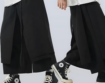 Hakama Cargo pants Japanese pants tactical pants Japanese streetwear samurai pants cyberpunk pants hip hop pants black men's cargo pants