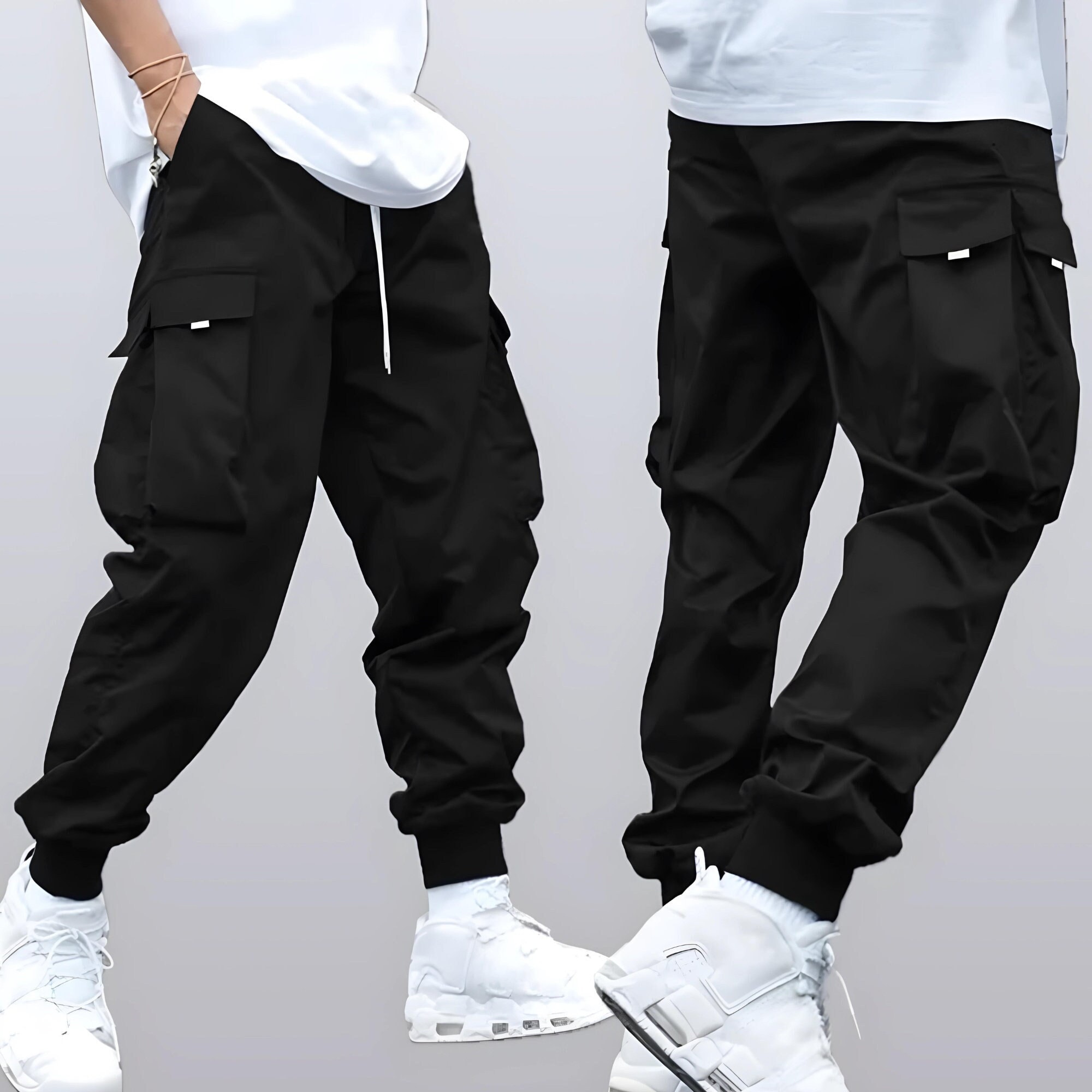 Wash Black Sweatpants Flare Pants Eur Size Men Women Hip Hop Painted  patchwork Unisex Joggers Drawstring Street Wear Trousers