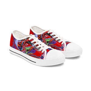 Vibrant Low Top Sneakers | Women’s Colorful Canvas Shoes | Casual Streetwear Footwear | Trendy Summer Sneakers
