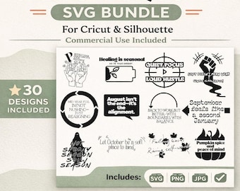 Selbstfürsorge-Zitat SVG-Bundle | Inspirierende Designs für Cricut (svg, png, jpg)