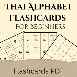 Thai Alphabet Flashcards PDF ก ฮ | Printable Thai Consonants with English Pronunciation